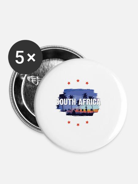 South Africa - Buttons groß 56 mm (5er Pack) - Weiß