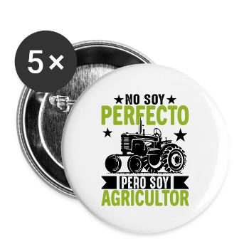Je Ne Suis Pas Parfait Mais Je Suis Un Agriculteur - Lot de 5 grands badges (56 mm) - blanc - Devant