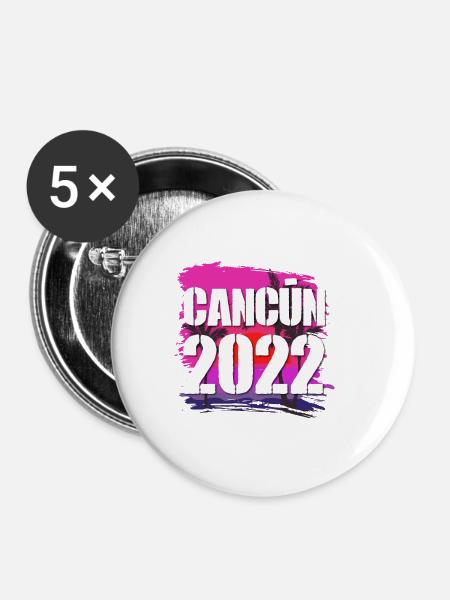 Cancun 2022 - Buttons groß 56 mm (5er Pack) - Weiß