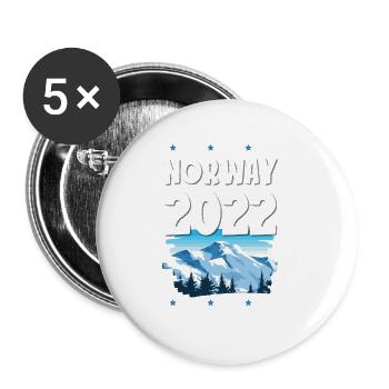 Norway 2022 - Buttons large 2.2''/56 mm (5-pack) - white - Front