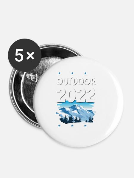 Outdoor 2022 - Buttons groß 56 mm (5er Pack) - Weiß