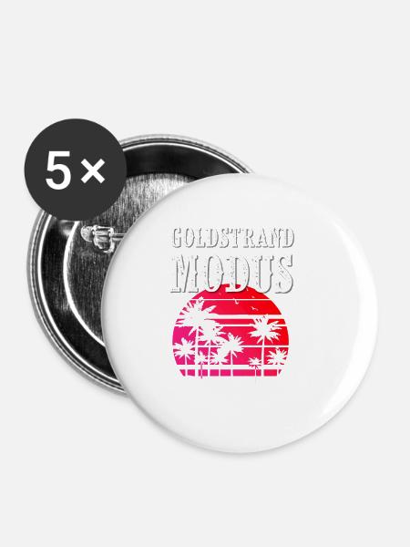 Goldstrand Modus - Buttons groß 56 mm (5er Pack) - Weiß