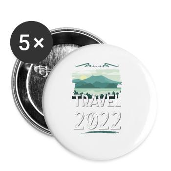 Travel 2022 - Buttons large 2.2''/56 mm (5-pack) - white - Front