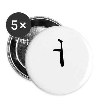 Korean letter Eo - Buttons large 2.2''/56 mm (5-pack) - white - Front