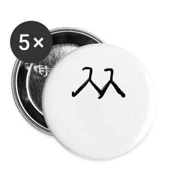 Korean letter - Buttons large 2.2''/56 mm (5-pack) - white - Front