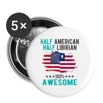 Half American Half Libyan - Buttons large 2.2''/56 mm (5-pack) - white - Front