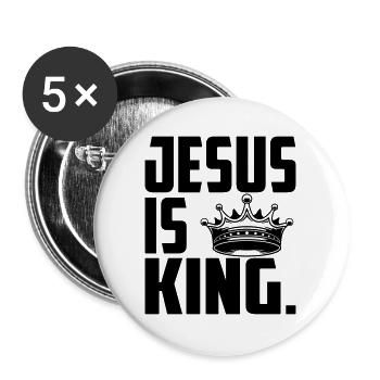Jesus Gott Christlich Christus| Farbe änderbar - Buttons groß 56 mm (5er Pack) - Weiß - Vorne