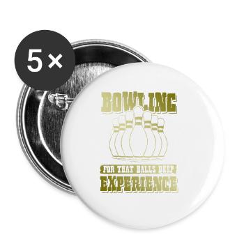 Bowling Experimen - Buttons large 2.2''/56 mm (5-pack) - white - Front