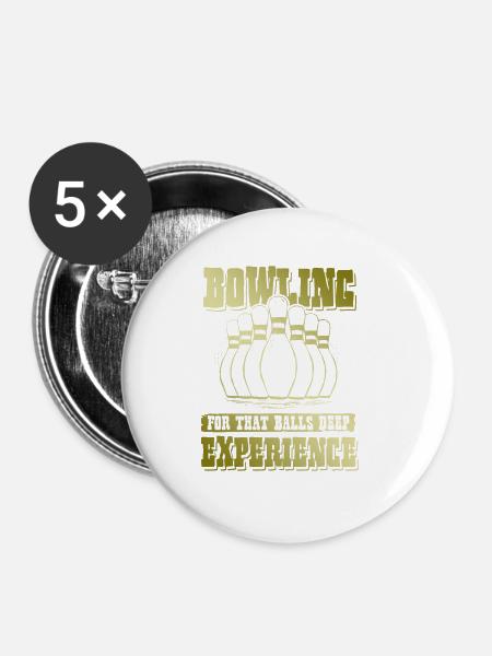 Bowling Experimen - Buttons groß 56 mm (5er Pack) - Weiß