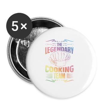 Legendary Cooking Team - Buttons large 2.2''/56 mm (5-pack) - white - Front