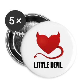Kleiner Teufel - Buttons groß 56 mm (5er Pack) - Weiß - Vorne