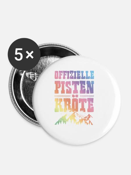 Ofizielle Pisten Kröte - Buttons groß 56 mm (5er Pack) - Weiß