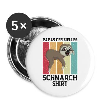 Papa Offizielles Schlafshirt - Buttons groß 56 mm (5er Pack) - Weiß - Vorne