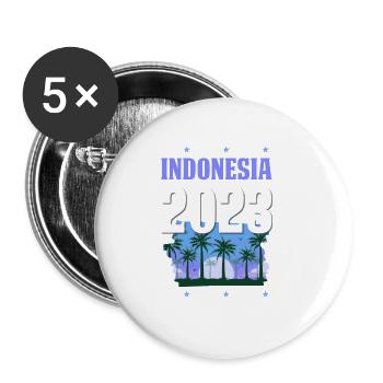 Indonésie 2023 - Lot de 5 grands badges (56 mm) - blanc - Devant