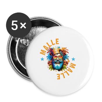 Malle 2023 Tourisme Roi Majorque - Lot de 5 grands badges (56 mm) - blanc - Devant