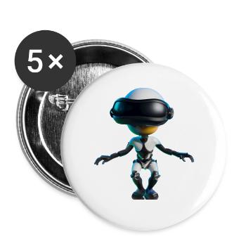 VR Alien - Buttons groß 56 mm (5er Pack) - Weiß - Vorne