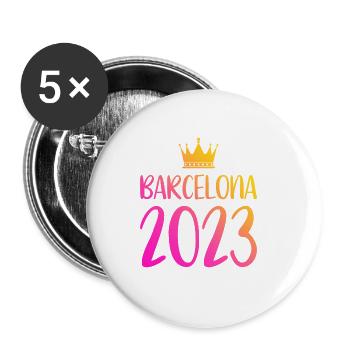 Barcelona 2023 - Buttons groß 56 mm (5er Pack) - Weiß - Vorne