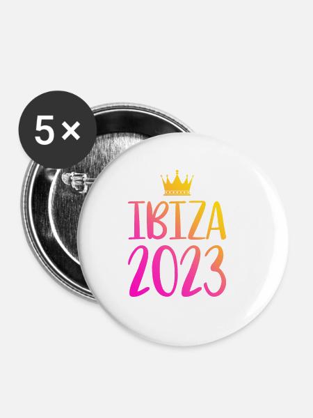 Ibiza 2023 - Buttons groß 56 mm (5er Pack) - Weiß