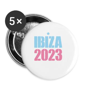 Ibiza 2023 - Buttons groß 56 mm (5er Pack) - Weiß - Vorne