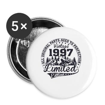 Millésime 1997 né anniversaire rétro - Lot de 5 grands badges (56 mm) - blanc - Devant