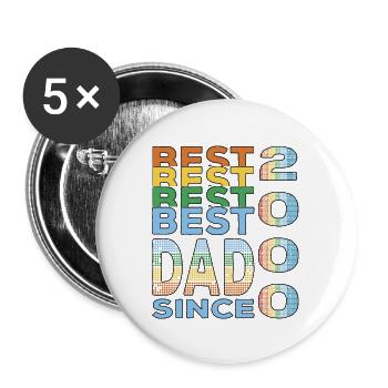 Best dad in the world since 2000 Father's Day - Buttons large 2.2''/56 mm (5-pack) - white - Front