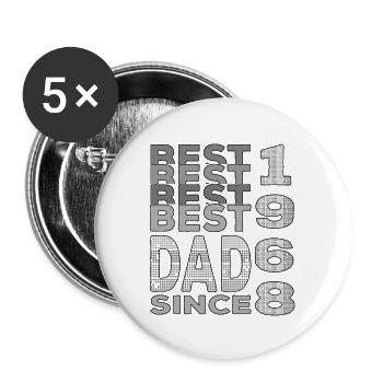 Meilleur papa du monde depuis 1968 Fête des pères Anniversaire - Lot de 5 grands badges (56 mm) - blanc - Devant