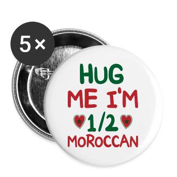 Moroccan humor I am half Moroccan - Buttons large 2.2''/56 mm (5-pack) - white - Front