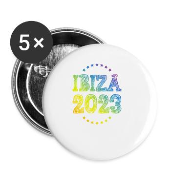 Ibiza 2023 - Lot de 5 grands badges (56 mm) - blanc - Devant