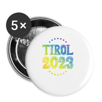 Tyrol 2023 - Lot de 5 grands badges (56 mm) - blanc - Devant