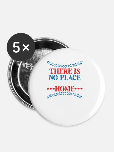 baseball zuhause - Buttons groß 56 mm (5er Pack) - Weiß