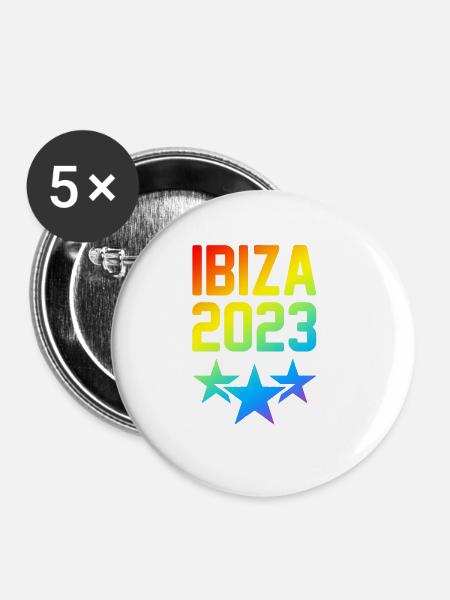 Ibiza 2023 - Buttons groß 56 mm (5er Pack) - Weiß