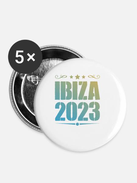 Ibiza 2023 - Buttons groß 56 mm (5er Pack) - Weiß