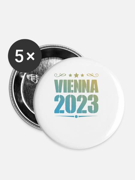 Vienna 2023 Wien - Buttons groß 56 mm (5er Pack) - Weiß