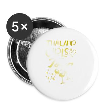 Thailand Girls Tour Gold - Lot de 5 grands badges (56 mm) - blanc - Devant