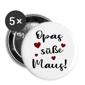 Opas süße Maus - Buttons groß 56 mm (5er Pack) - Weiß - Vorne