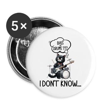Humor Musician Bassist and Drummer - Buttons large 2.2''/56 mm (5-pack) - white - Front