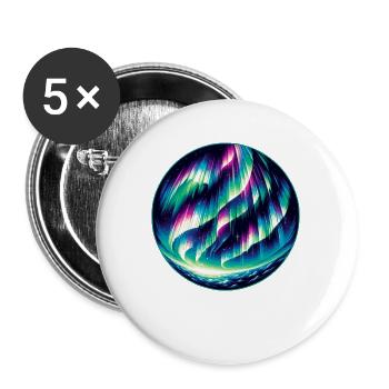 Aurora Borealis Enthusiast Northern Lights Lover - Buttons large 2.2''/56 mm (5-pack) - white - Front