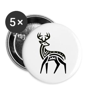 Hirsch Indianer-Indianer-Tierkreiszeichen - Buttons groß 56 mm (5er Pack) - Weiß - Vorne
