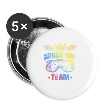 Après Ski Team Bunt Ski Goggles - Buttons large 2.2''/56 mm (5-pack) - white - Front