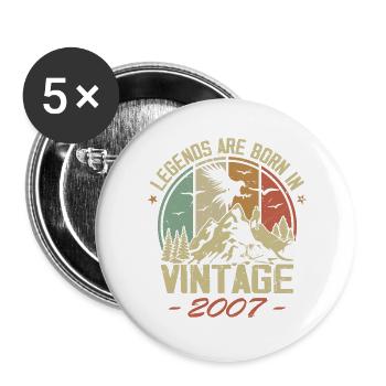Les Légendes Sont Nées En 2007 - 17e Anniversaire - Lot de 5 grands badges (56 mm) - blanc - Devant
