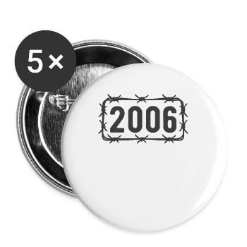 Anniversaire Vintage 2006 fil de fer barbelé - Lot de 5 grands badges (56 mm) - blanc - Devant