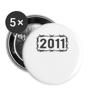 Birthday Vintage 2011 Barbed Wire - Buttons large 2.2''/56 mm (5-pack) - white - Front