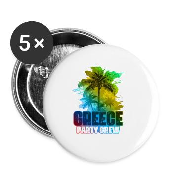 Greece Party Crew Colorful - Buttons large 2.2''/56 mm (5-pack) - white - Front