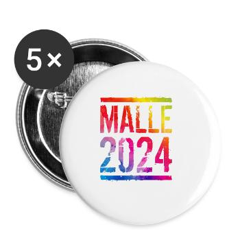 Malle 2024 Vacances colorées - Lot de 5 grands badges (56 mm) - blanc - Devant