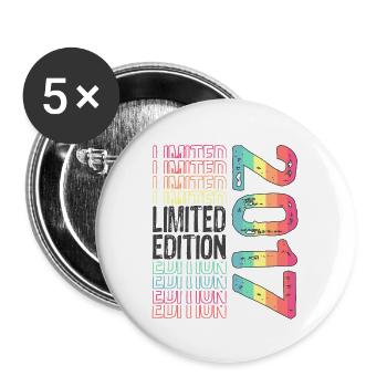 Limited Edition seit 2017 Geburtstag Vintage 2017 - Buttons groß 56 mm (5er Pack) - Weiß - Vorne