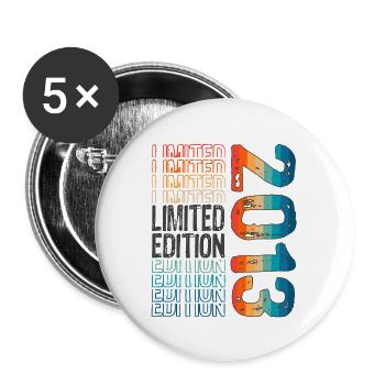 Edition limitée depuis 2013 Anniversaire Millésime 2013 - Lot de 5 grands badges (56 mm) - blanc - Devant
