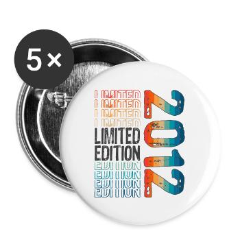 Limited Edition seit 2012 Geburtstag Vintage 2012 - Buttons groß 56 mm (5er Pack) - Weiß - Vorne