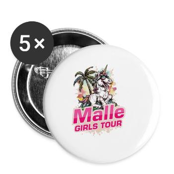 Malle Girls Tour Unicorn Holiday Mallorca - Buttons large 2.2''/56 mm (5-pack) - white - Front