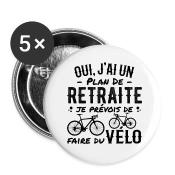 Retired Cycling Retirement Plan Cycling Cycling - Buttons large 2.2''/56 mm (5-pack) - white - Front