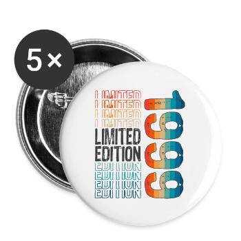 Edition limitée depuis 1999 Anniversaire Millésime 1999 - Lot de 5 grands badges (56 mm) - blanc - Devant